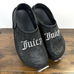 Juicy Couture Cruz Black Sparkle Women's Comfort Clogs Y2K Vibes size 10